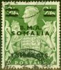 Rare Postage Stamp from British Occu Somalia 1948 2s50c on 2s6d Yellow-Green SGS19 Fine Used (2)