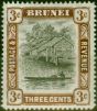 Collectible Postage Stamp from Brunei 1907 30c Grey-Black & Chocolate SG25c Wmk Reversed Fine Mtd Mint