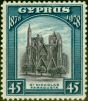 Valuable Postage Stamp from Cyprus 1928 45pi Violet & Blue SG131 Fine Very Lightly Mtd Mint