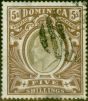 Old Postage Stamp from Dominica 1908 5s Black & Brown SG46 Good Used
