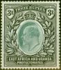 Collectible Postage Stamp from East Africa & Uganda KUT 1907 3R Grey-Green & Black SG28 Fine Mtd Mint