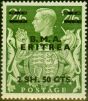 Valuable Postage Stamp from Eritrea 1948 2s50c on 2s6d Yellow-Green SGE10 Very Fine MNH