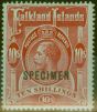 Collectible Postage Stamp from Falkland Islands 1914 10s Red-Green Specimen SG68s V.F Lightly Mtd Mint