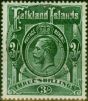 Rare Postage Stamp Falkland Islands 1923 3s Slate-Green SG80 V.F.U