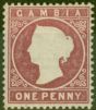 Valuable Postage Stamp from Gambia 1880 1d Maroon SG12b Fine Lightly Mtd Mint