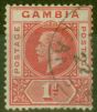 Valuable Postage Stamp from Gambia 1921 1d Carmine-Red SG109 Fine Used