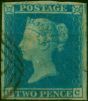 GB 1841 2d Blue SG14Var 'Diag Blue Lines at Top' Good Used. Queen Victoria (1840-1901) Used Stamps