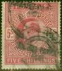 Valuable Postage Stamp from GB 1902 5s Deep Bright Carmine SG264 Good Used