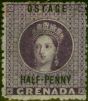 Valuable Postage Stamp Grenada 1881 1/2d Deep Mauve SG21c ' ostage' Fine MM