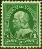 Old Postage Stamp from Guam 1899 1c Deep Yellow-Green SG1 V.F Very Lightly Mtd Mint Nicely Centered