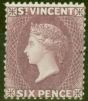 Old Postage Stamp from St Vincent 1888 6d Violet SG52 Fine & Fresh Lightly Mtd Mint
