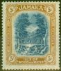 Old Postage Stamp from Jamaica 1929 5s Blue & Pale Bistre-Brown SG105c Fine & Fresh Mtd Mint