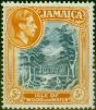 Old Postage Stamp Jamaica 1938 5s Slate-Blue & Yellow-Orange SG132 Fine MM