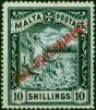 Malta 1922 10s Blue-Black SG105 V.F VLMM . King George V (1910-1936) Mint Stamps