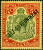 Collectible Postage Stamp from Malta 1922 5s Green & Red-Yellow SG113 V.F Very Lightly Mounted Mint