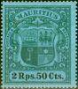 Collectible Postage Stamp from Mauritius 1902 2R50 Green & Black-Blue SG154 Fine Very Lightly Mtd Mint