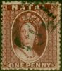 Collectible Postage Stamp Natal 1863 1d Lake SG18 Fine Used