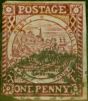 Collectible Postage Stamp from New South Wales 1850 1d Crimson-Lake SG9 Good Used