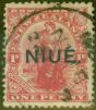 Rare Postage Stamp from Niue 1917 1d Carmine SG24 Good Used