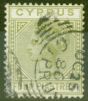 Rare Postage Stamp from Cyprus 1883 4pi Pale-Olive Green SG20 Fine Used