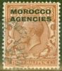 Rare Postage Stamp from Morocco Agencies 1921 1 1/2d Red-Brown SG44 V.F.U