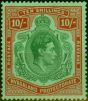 Valuable Postage Stamp from Nyasaland 1938 10s Bluish-Green & Brown-Red-Pale Green Ordin Paper SG142a Very Fine VLMM