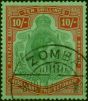 Nyasaland 1938 10s Bluish Green & Brown-Red-Pale Green SG142a Ordin Paper V.F.U  King George VI (1936-1952) Valuable Stamps