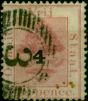 Old Postage Stamp O.F.S 1877 4d on 6d Rose SG13 Type d Good Used