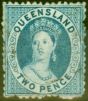 Old Postage Stamp from Queensland 1865 2d Pale Blue SG45 Fine Used