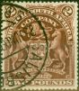 Old Postage Stamp from Rhodesia 1908 £2 Brown SG91 V.F.U