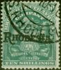 Rare Postage Stamp Rhodesia 1909 10s Dull Green SG112 Fine Used