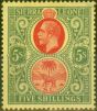 Collectible Postage Stamp from Sierra Leone 1912 5s Red & Green-Yellow SG126 Fine Mtd Mint