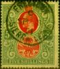 Valuable Postage Stamp from Sierra Leone 1912 5s Red & Green-Yellow SG126 Fine Used