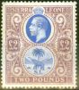Valuable Postage Stamp from Sierra Leone 1923 £2 Blue & Dull Purple SG147 Good Mtd Mint