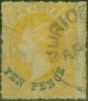 Collectible Postage Stamp from South Australia 1867 10d on 9d Yellow SG36 Fine Used