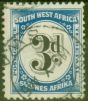 Rare Postage Stamp from South West Africa 1931 3d Black & Blue SGD50 V.F.U