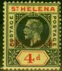 Old Postage Stamp from St Helena 1913 4d Black & Red-Yellow Specimen SG85s Fine Lightly Mtd Mint