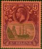 Valuable Postage Stamp St Helena 1922 £1 Grey & Purple-Red SG96 V.F MNH