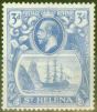 Collectible Postage Stamp from St Helena 1923 3d Brt Blue SG101b Torn Flag Good Mtd Mint