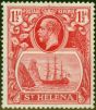 Rare Postage Stamp from St Helena 1937 1 1/2d Deep Carmine-Red SG99F Fine Very Lightly Mtd Mint