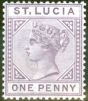 Old Postage Stamp from St Lucia 1891 1d Dull Mauve SG44 V.F Very Lightly Mtd Mint