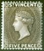 Collectible Postage Stamp from St Vincent 1897 5d Sepia SG62 Fine Mint Hinged
