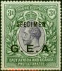 Tanganyika G.E.A 1917 3R Violet & Green Specimen SG57s Fine MM  King George V (1910-1936) Old Stamps