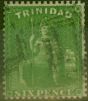 Valuable Postage Stamp from Trinidad 1860 1s Dp Green SG50 Fine Used