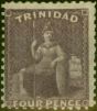 Valuable Postage Stamp from Trinidad 1862 4d Deep Purple SG61 P.11.5 Thick Paper Good Mtd Mint