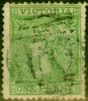 Old Postage Stamp from Victoria 1867 1d Pale Yellow Green SG153 Watermark Doubled Lined 1 Fine Used