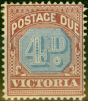 Old Postage Stamp from Victoria 1890 4d Dull Blue & Brown-Lake SGD4 Fine Mtd Mint