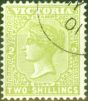 Rare Postage Stamp from Victoria 1895 2s Apple-Green SG304 Superb Used C.T.O