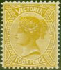Collectible Postage Stamp from Victoria 1901 4d Bistre-Yellow SG379Var Wmk Inverted Fine Mtd Mint