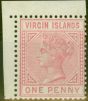 Old Postage Stamp from Virgin Is 1883 1d Pale Rose SG29 V.F Very Lightly Mtd Mint